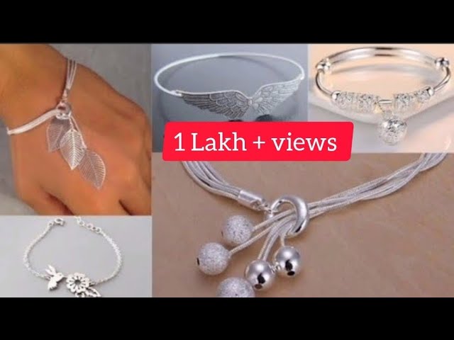 best silver bracelets design for girl, Chandi ka bracelets