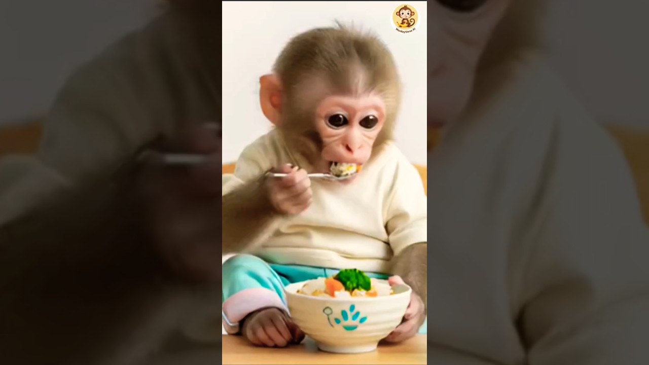 monkey eating rice🍚