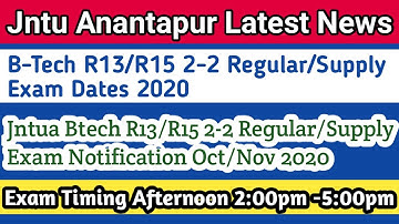 Jntu Anantapur btech r15/r13 2-2 sem exam time table 2020 | jntua 2-2 exam dates 2020 | JNTUA