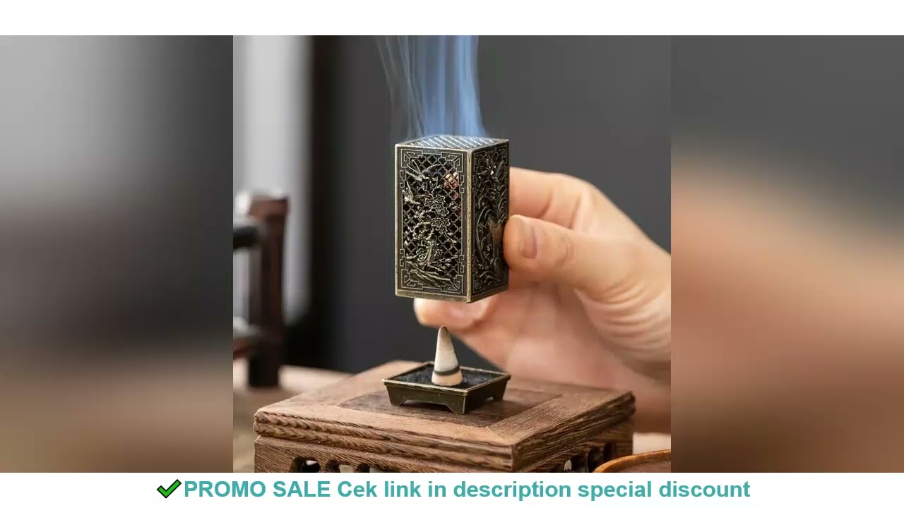 Square Vertical Incense Burner Small Xiangyun Alloy Incense Holder Indoor Aromatherapy Home Ornament