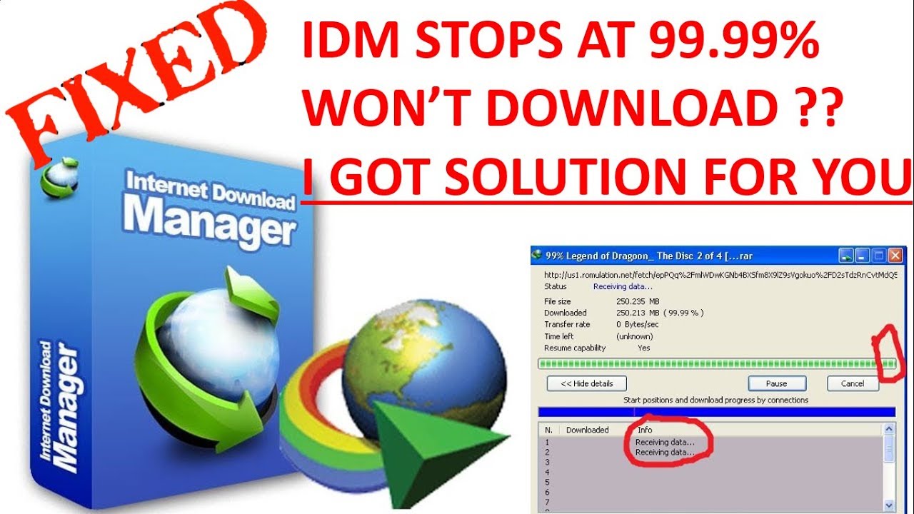 Idm Stop Download At 99 99 Fixed Idm Stops At 99 99 Youtube