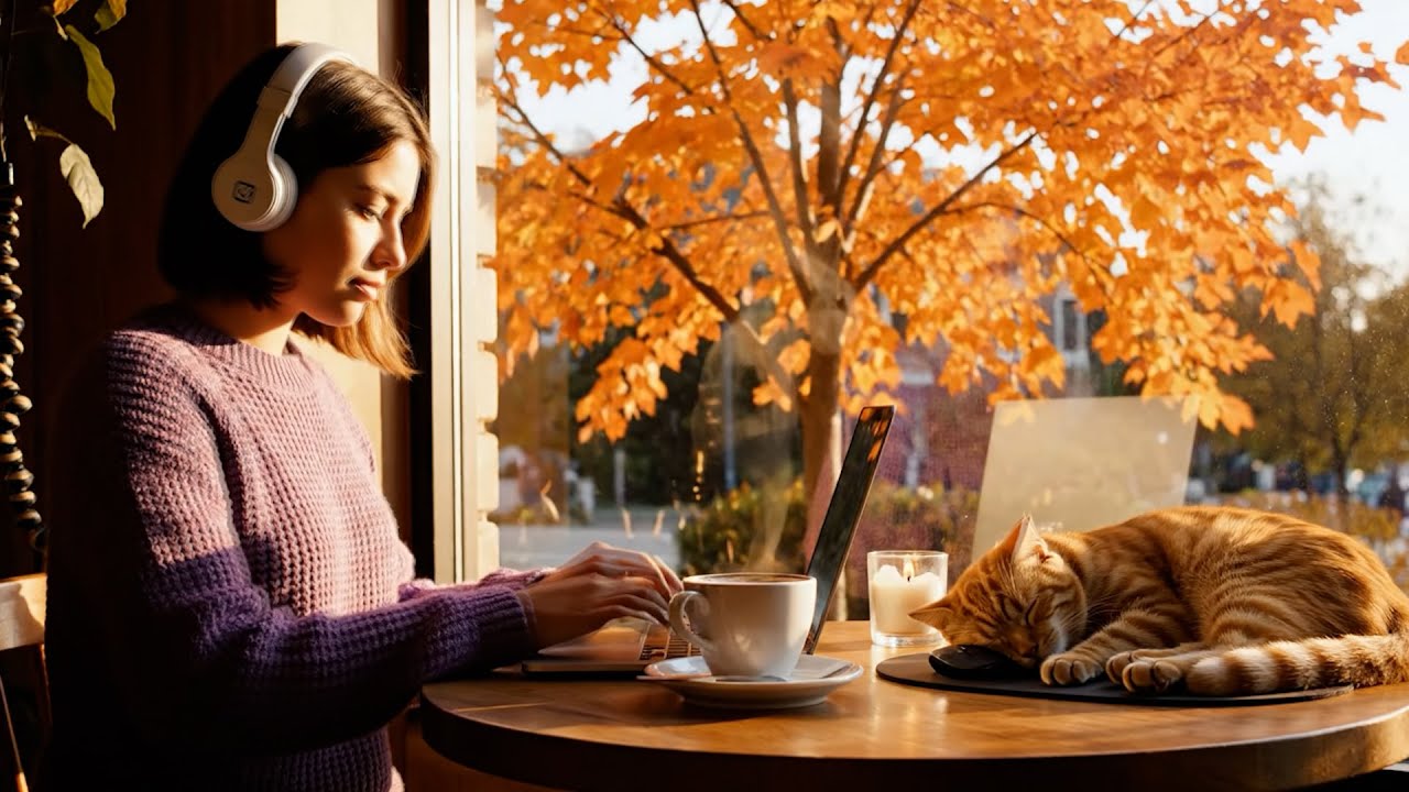 Warm Fall Afternoon Lofi ☕ Focus & Study Beats – Autumn Leaves Background"