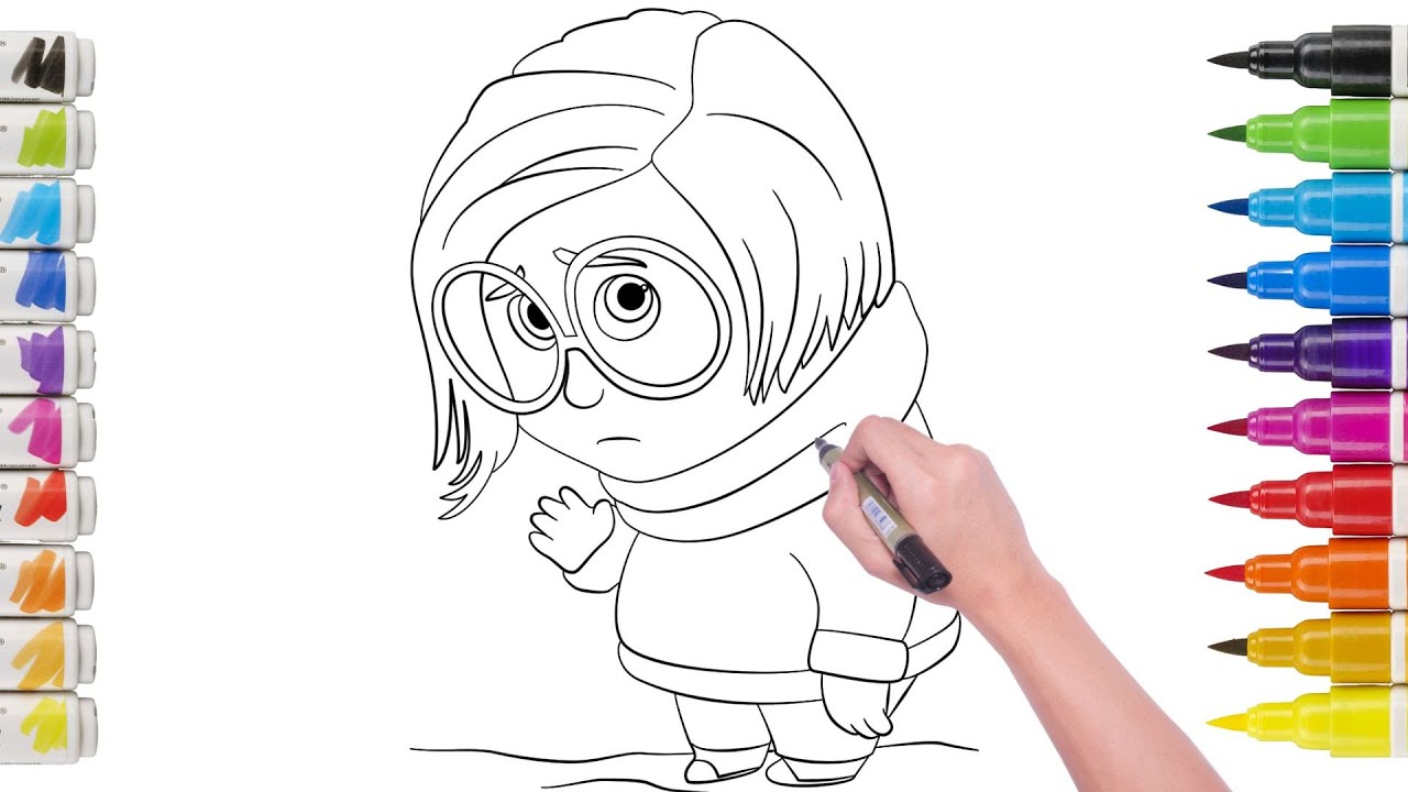 How to Draw Sadness Coloring Page | Inside Out 2 Best Moments  @DC24-7