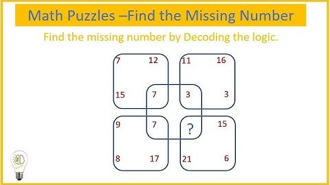 Find the Missing number - Decode the Logic : part- 1 : Math Puzzle