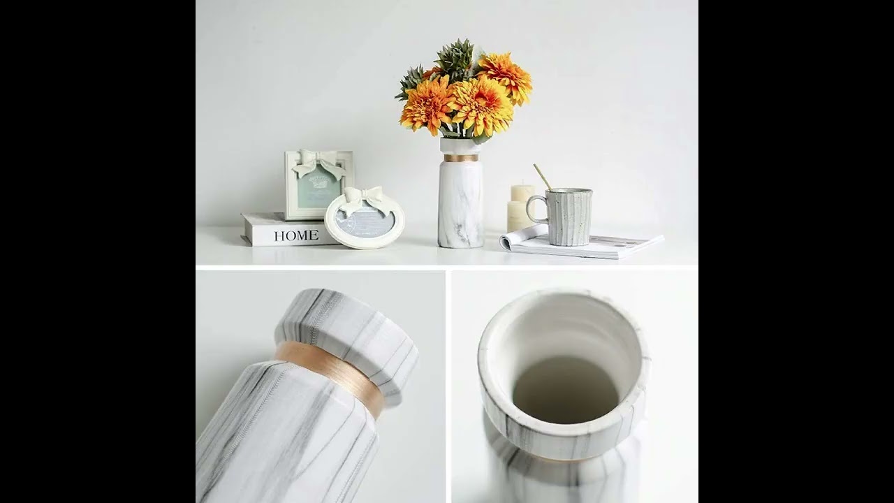 Deco 79 Porcelain Abstract Sculpture with Black Base|Marble Style Ceramic Porcelain|Bela amazon prod