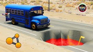 Cars VS Giant Pit #3 – Monster Trucks and Buses Falling Together! screenshot 5