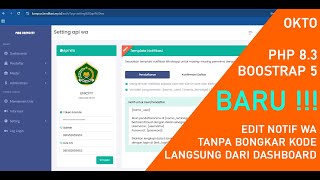 APLIKASI PPDB PMB MAHASISWA SISWA SANTRI BARU PHP 8.3 BOOSTRAP 5 FREE WHATSAPP API