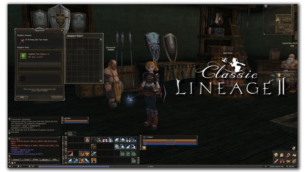 Adding Runes To Weapons - Lineage 2 NA Classic - Episode 71 - YouTube