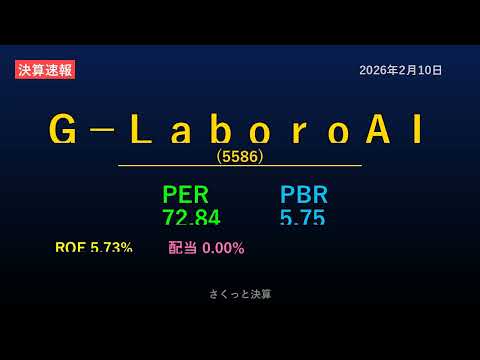 【5586】Ｇ－ＬａｂｏｒｏＡＩ 2026年2月10日 決算サマリー