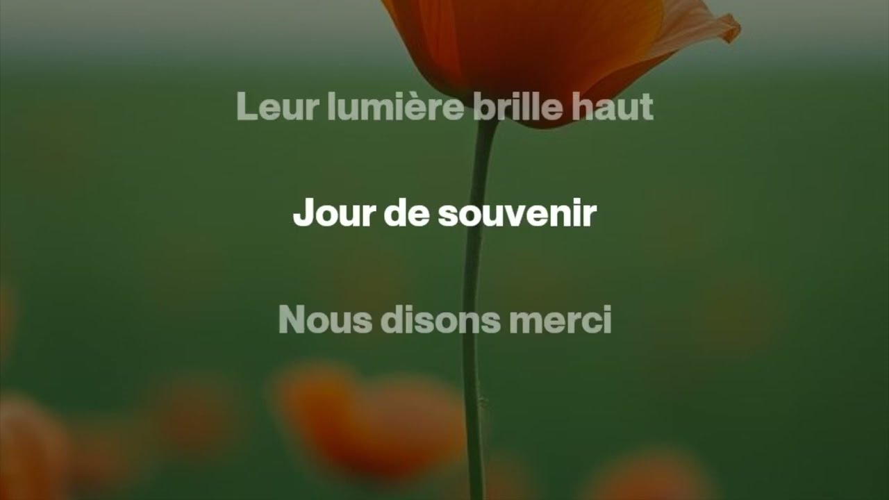 Jour de Souvenir - A French song for Remembrance Day