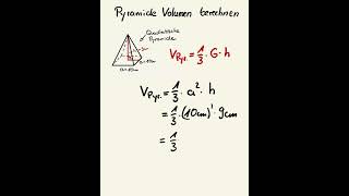 Calculate the volume of a pyramid. #mathtips #volumepyramid #calculatevolume #school #geometry Calculate the volume of a pyramid. #mathtips #volumepyramid #calculatevolume #school #geometry