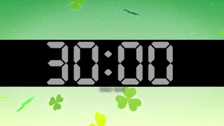 30 Minute March St. Patrick's Day Clover Lucky Countdown Timer (with music)