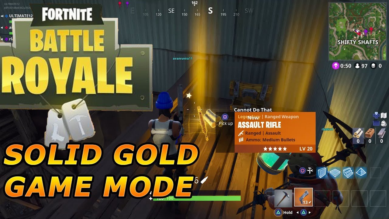 So Much GoldNew Game ModeFortnite solid gold Gameplay (PS4 PRO) YouTube