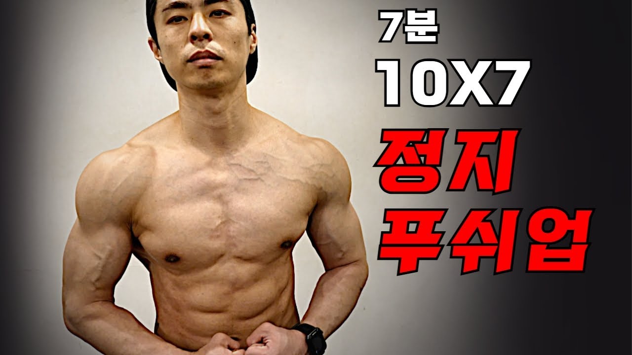 정지 푸쉬업 10X7(홈트레이닝)
