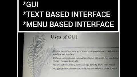 GUI | TEXT BASED | MENU BASED INTERFACE. IN HINDI AND URDU