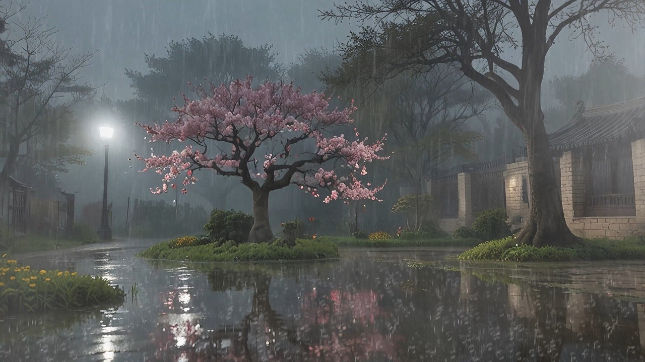 Relaxing Rain Sounds with Soft Rainy Window Mood for Meditation and Stress Relief