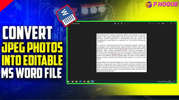 how to convert jpeg photo into editable MS word document | F HOQUE |