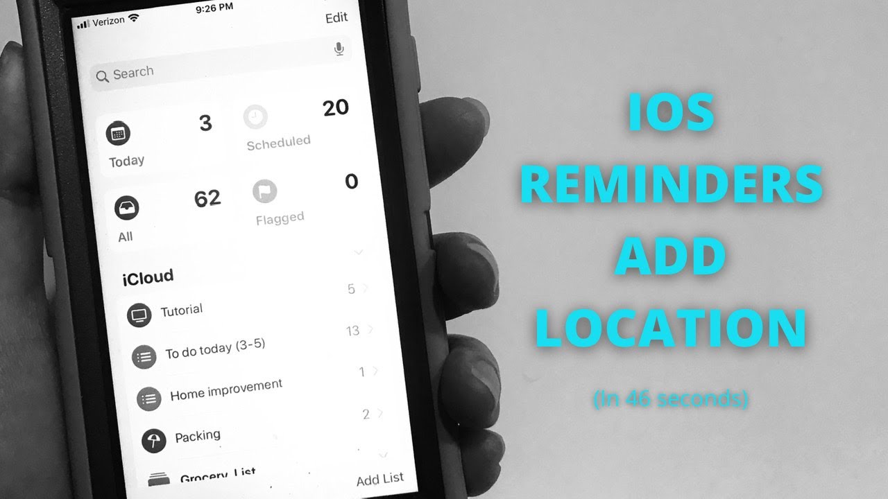 How to add location to ios reminders (in 46 seconds) - YouTube