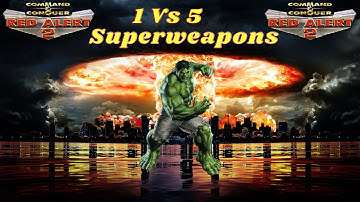 Red Alert 2 | 1 Vs 5 Brutal Enemy | Superweapons | RA2 | #108