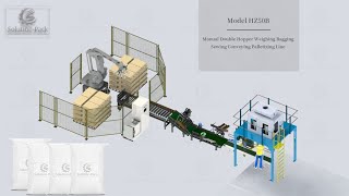 Solution-Pack | HZ50B Double Hopper Manual Weighing Bagging Sewing Palletizing Production Line