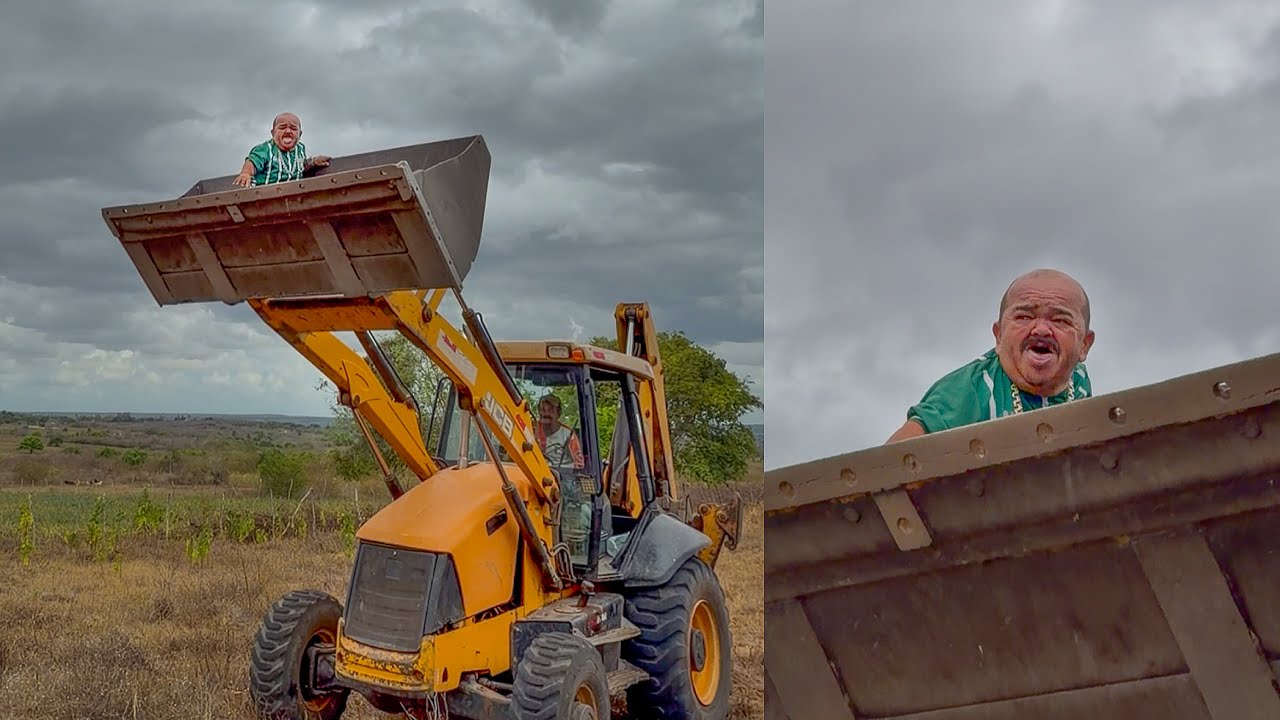 RETROESCAVADEIRA LEVANTA PILILIU NAS ALTURAS E ELE SE DESESPERA 😱 | PILILIU DA RESENHA SHORTS