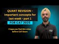Quant revision for CAT 2025 - Last week Concepts - Part 1