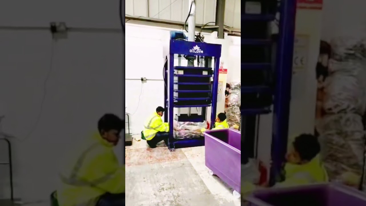 Hydraulic Vertical Textile Used Clothing Rag Cotton Baling Press Machine