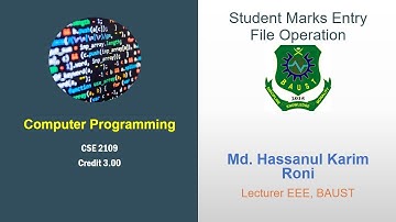 File Example 3: Student Data Entry into Text File: C Programming Tutorial in Bangla [by HK Roni]
