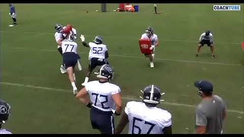 Tennessee Titans OL Coach Jason Houghtaling - Snap Drill