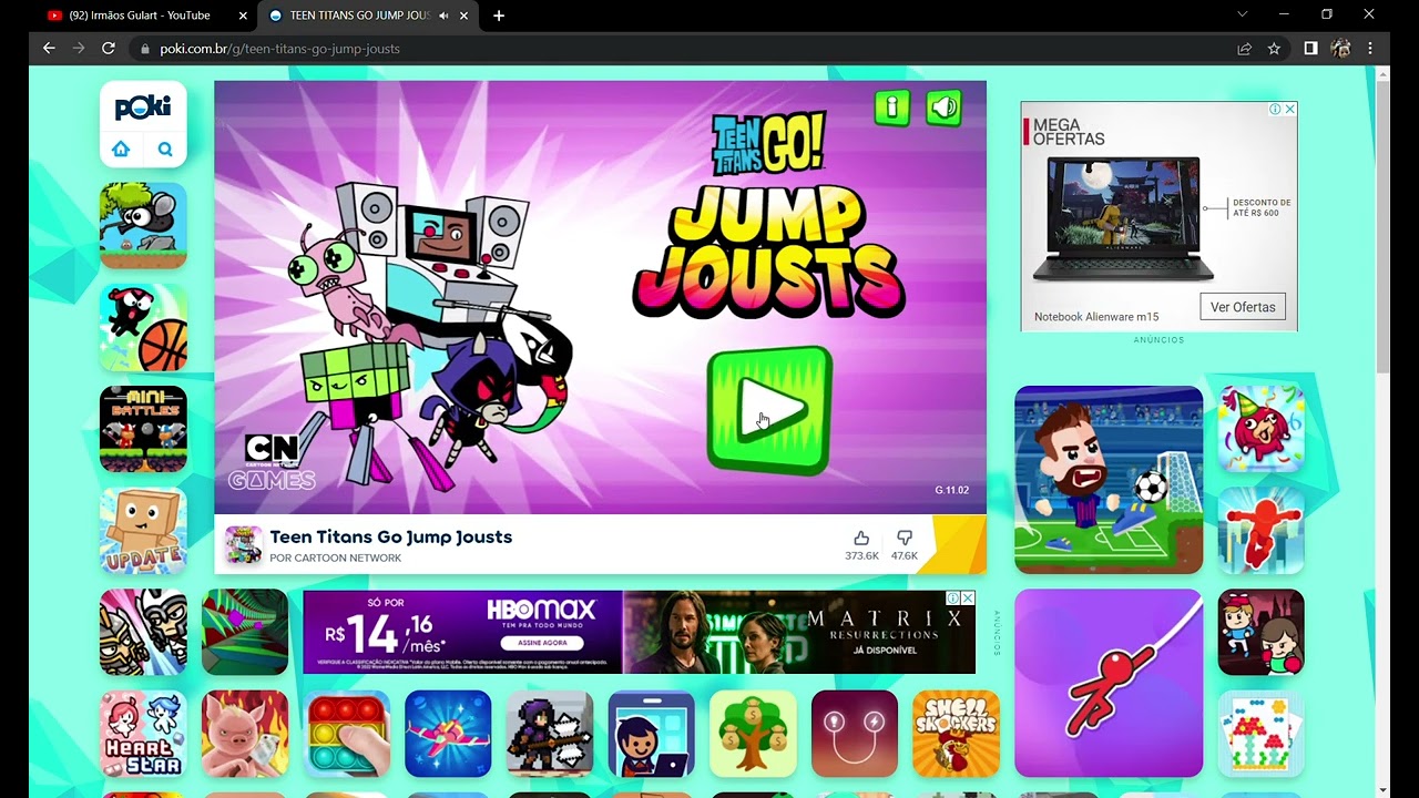 POKI Jogando Teen Titans Go Jump Jousts Com meu Pai ( primeiro Video do  Canal) 