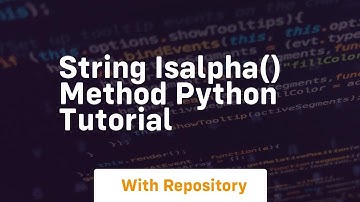 String isalpha method python tutorial