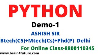 Python |  Lecture |Ashish Sir | Demo 1| Zero To Hero Batch