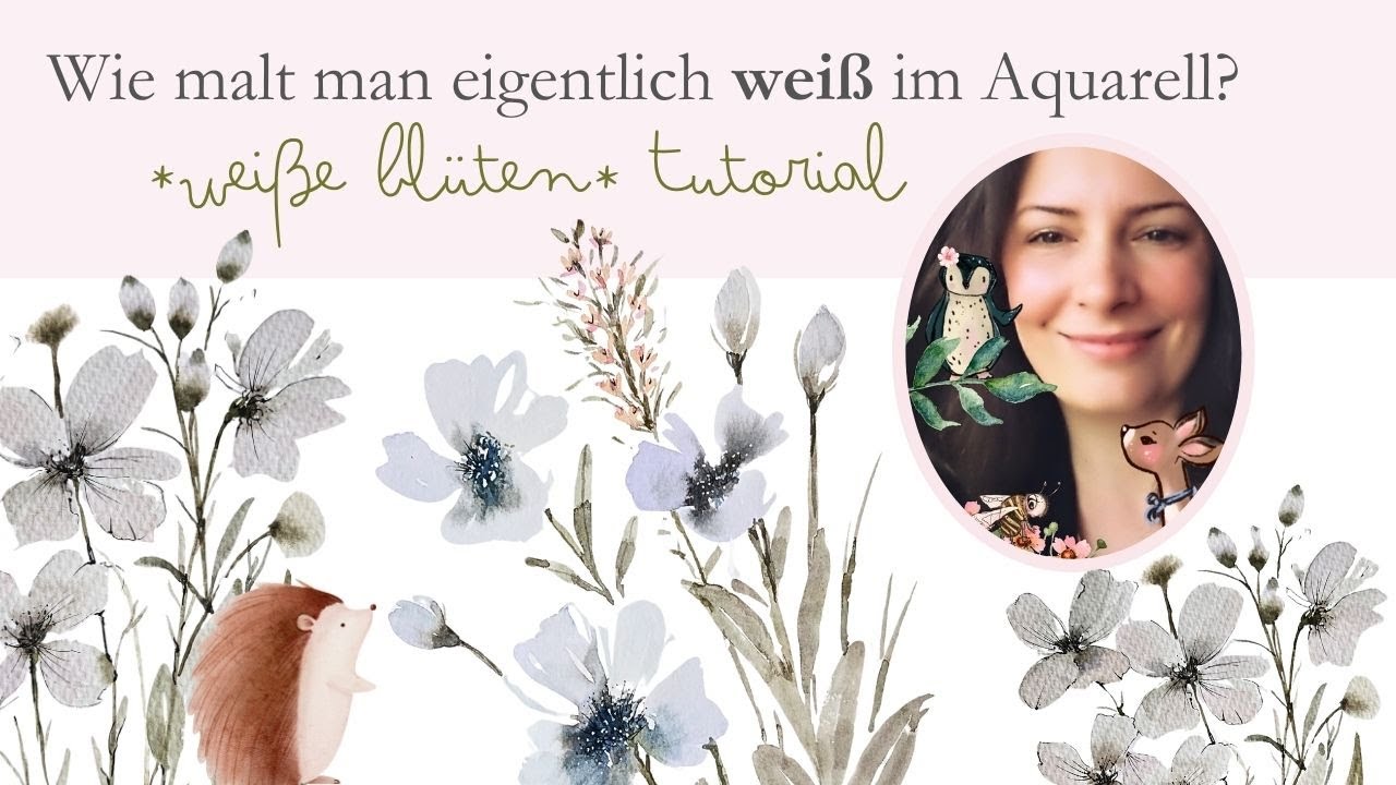 Wie malt man Weiß im Aquarell? Sanfte weiße Blüten Schritt für Schritt