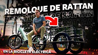 Remolque de Rattan En la Bicicleta Eléctrica