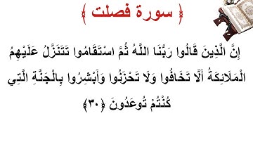 سورة فصلت الأية 30