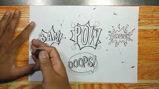 How to draw COMIC SPEECH BUBBLES SET step by step