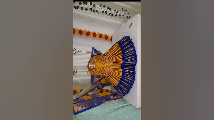 Varalakshmi saree draping🙏 #shorts #varamahalakshmi #drapery #varamahalakshmidecorationideas.