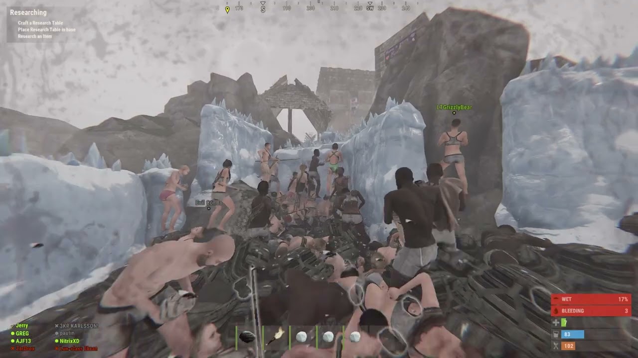 Zerg rush ice walls Christmas - Rust
