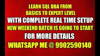 Celebrity Sql Server DBA Training New Weekend Batch Profile