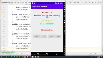 10.2  SQLite  - QLSach Chức năng next, previous, first và last