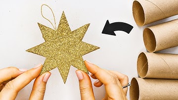 2 Craft Ideas with Toilet Paper Rolls 🌟 DIY Handmade Christmas Ornaments ✨ Easy Paper Star Tutorials