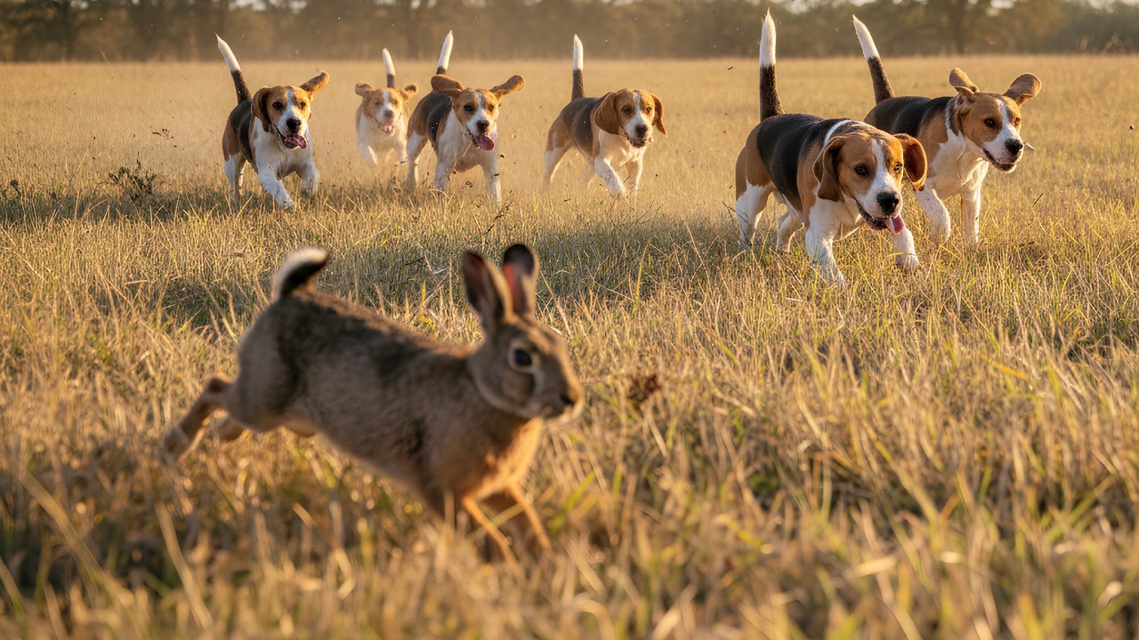 GIANT SWAMP RABBITS vs PACK OF BEAGLES! (Non-Stop Action) - YouTube