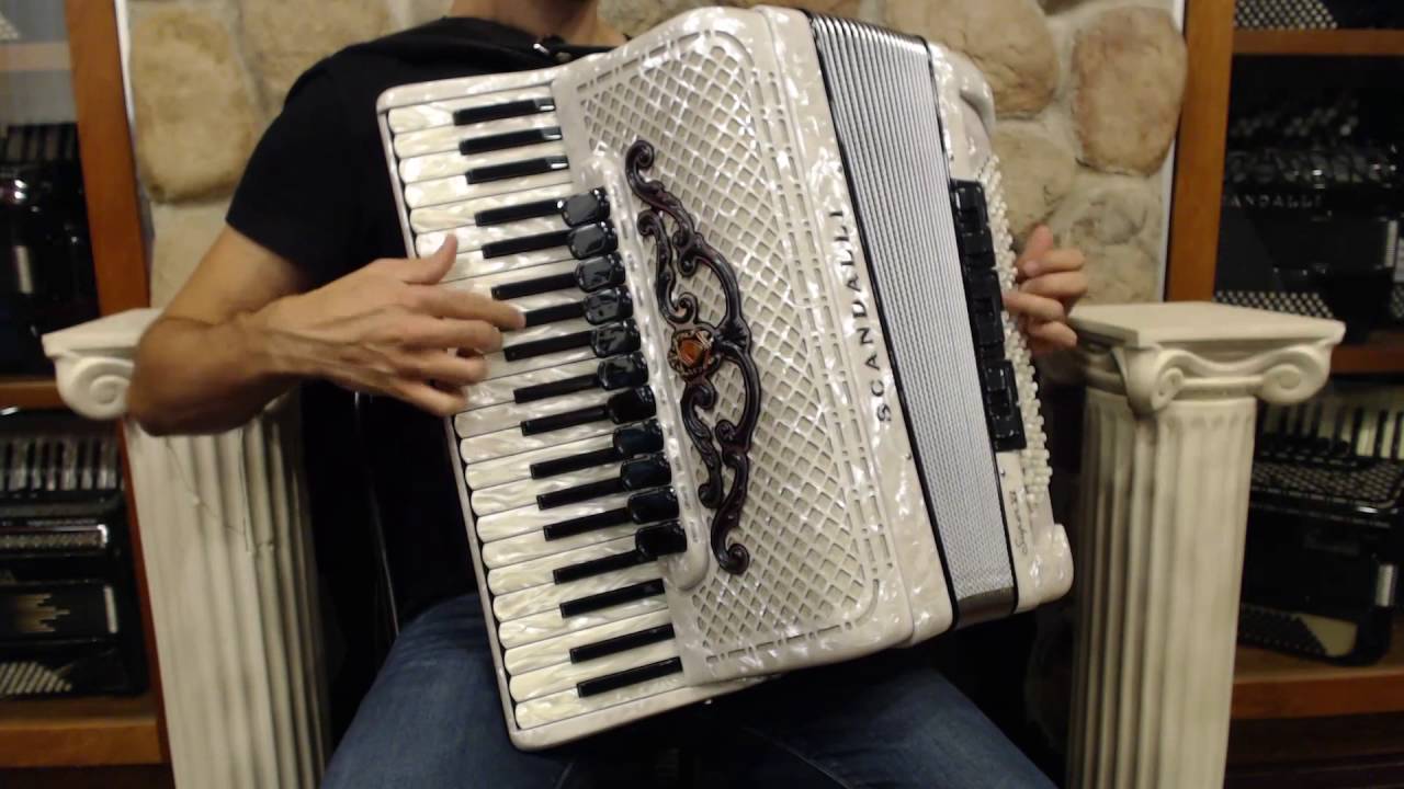 SCANSUPVIHWH - White Scandalli Super VI Piano Accordion LMMH 41