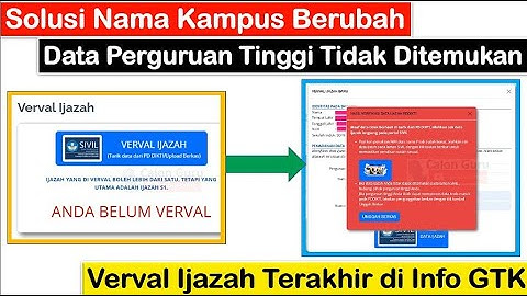 Solusi Nama Kampus Berubah & Data Perguruan Tinggi Tidak Ditemukan ~ Cara Verval Ijazah di Info GTK
