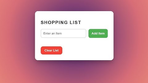 Shopping List with HTML, CSS & JavaScript | Beginner Frontend Project