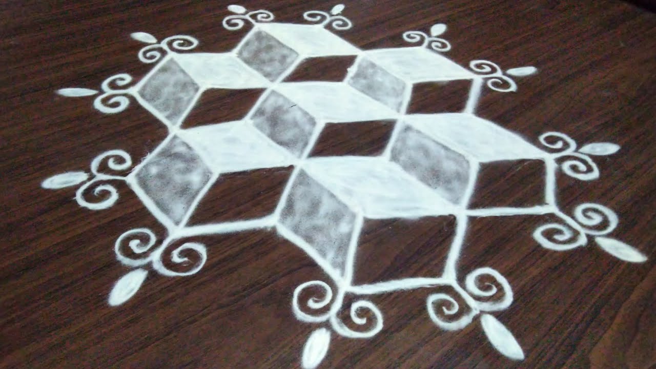 Latest 3d muggulu latest 3d easy rangoli designs 3d