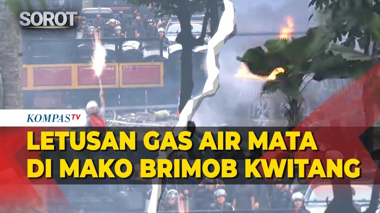 Detik-detik Letusan Gas Air Mata! Polisi Bubarkan Pendemo di Mako Brimob Kwitang