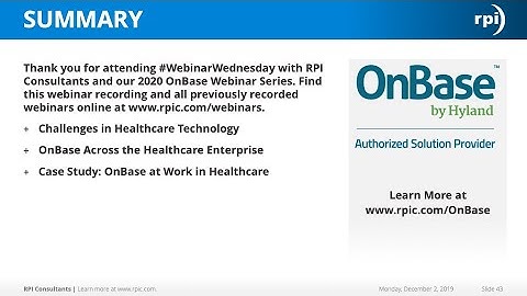 Watch the Webinar: OnBase Solutions for Healthcare