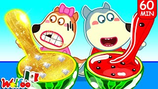 Wolfoo y Lucy hacen Desafío de limo de sandía #3 🍉 Dibujos animados | Video Para Niños