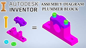 Plummer Block Assembly Diagram in Autodesk Inventor diagram step by step drawing | Tamil